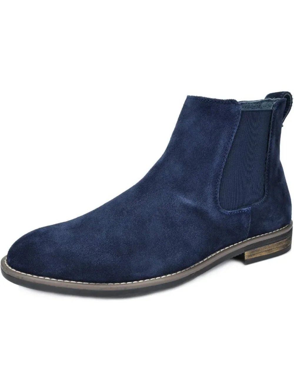 Men's Navy Classic Chelsea Ankle Crease-Resistant Soft Upper Cushioned Boots